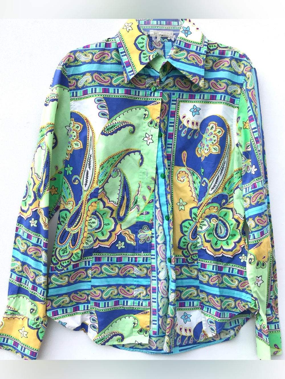 ETRO Milano cotton paisley top blouse size 44 women's